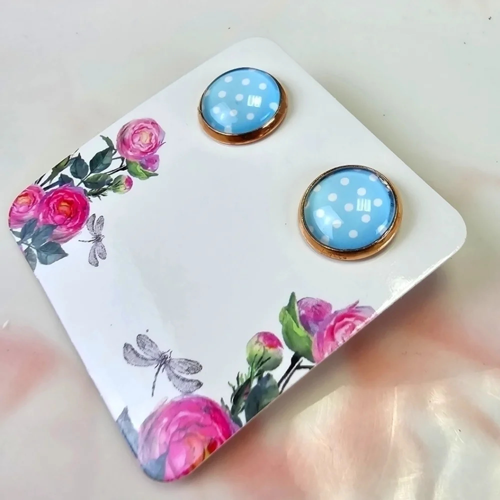 Handmade Stud Earrings - Picture 2 of 2